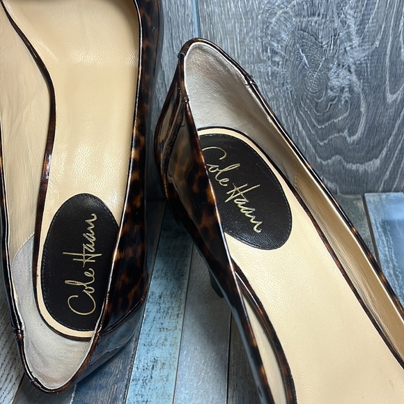 Cole Haan Nike Air Women’s Leopard Print Patent Leather Heels Square Toe Sz. 10B - Picture 7 of 13